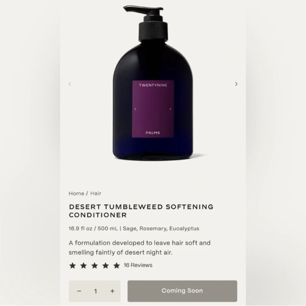 29 Palms CONDITIONER - Desert Tumbleweed Softening Conditioner - $54 Retail